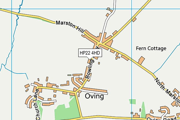 Oving Recreation Ground map (HP22 4HD) - OS VectorMap District (Ordnance Survey)