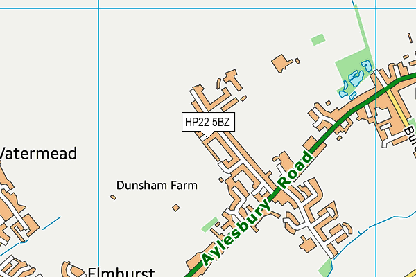 HP22 5BZ map - OS VectorMap District (Ordnance Survey)