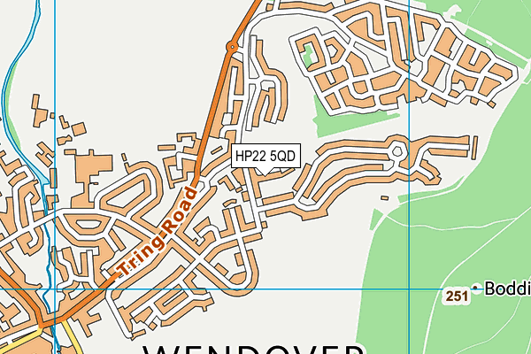 HP22 5QD map - OS VectorMap District (Ordnance Survey)