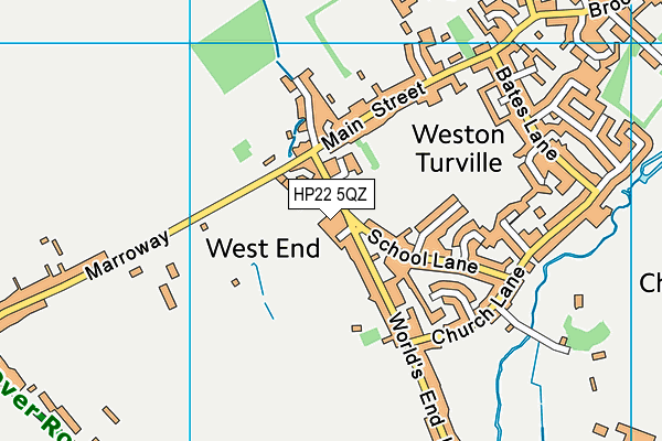 HP22 5QZ map - OS VectorMap District (Ordnance Survey)