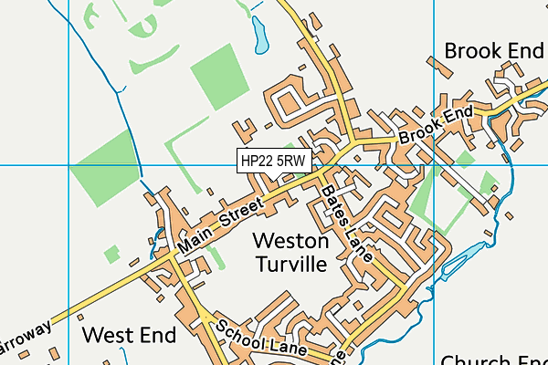 Weston Turville Church of England School map (HP22 5RW) - OS VectorMap District (Ordnance Survey)