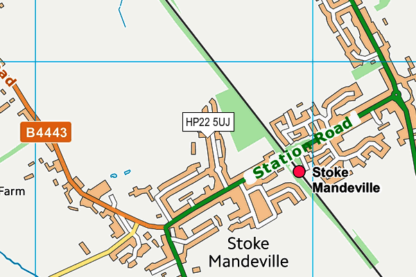Stoke Mandeville Playing Fields map (HP22 5UJ) - OS VectorMap District (Ordnance Survey)
