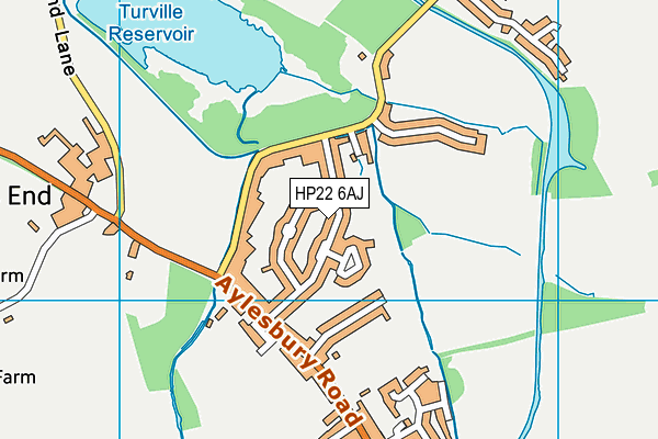 HP22 6AJ map - OS VectorMap District (Ordnance Survey)