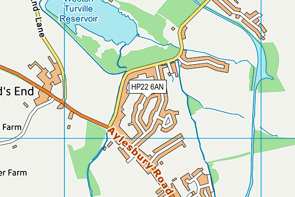 HP22 6AN map - OS VectorMap District (Ordnance Survey)