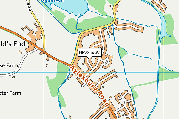 HP22 6AW map - OS VectorMap District (Ordnance Survey)