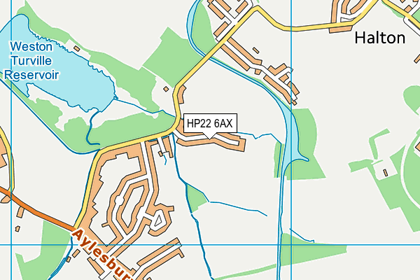 HP22 6AX map - OS VectorMap District (Ordnance Survey)