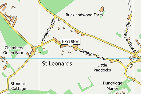 St Leonards Parish Hall map (HP23 6NW) - OS VectorMap District (Ordnance Survey)