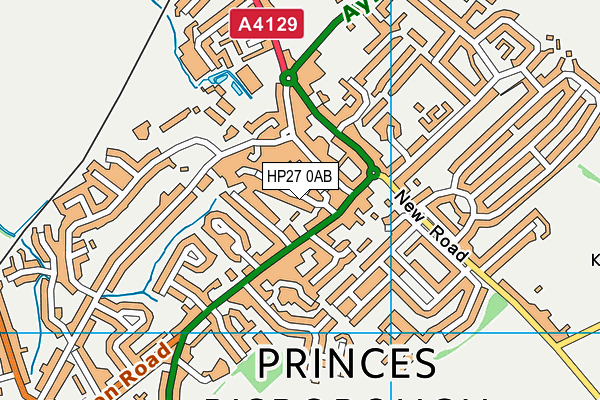 HP27 0AB map - OS VectorMap District (Ordnance Survey)