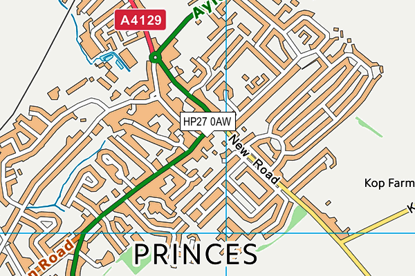 HP27 0AW map - OS VectorMap District (Ordnance Survey)