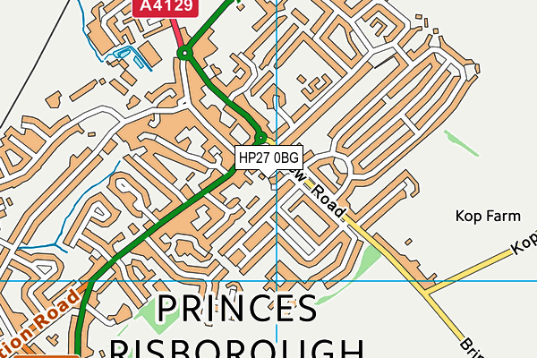 HP27 0BG map - OS VectorMap District (Ordnance Survey)