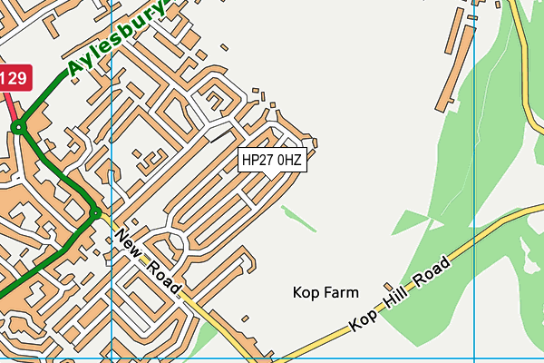 HP27 0HZ map - OS VectorMap District (Ordnance Survey)
