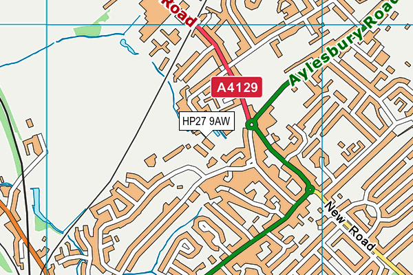 HP27 9AW map - OS VectorMap District (Ordnance Survey)