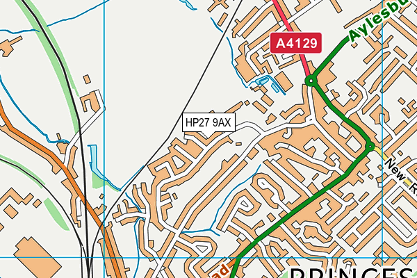 HP27 9AX map - OS VectorMap District (Ordnance Survey)