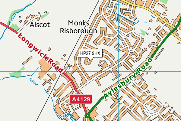 HP27 9HX map - OS VectorMap District (Ordnance Survey)