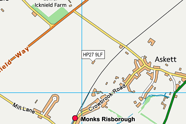 HP27 9LF map - OS VectorMap District (Ordnance Survey)