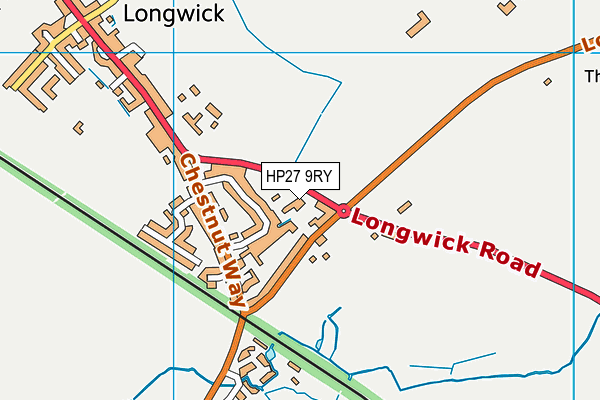 HP27 9RY map - OS VectorMap District (Ordnance Survey)