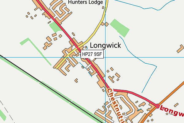 Longwick Sports Field map (HP27 9SF) - OS VectorMap District (Ordnance Survey)