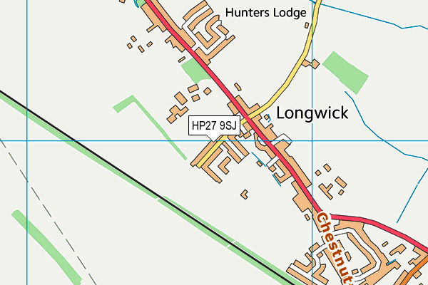 Longwick C Of E Combined School map (HP27 9SJ) - OS VectorMap District (Ordnance Survey)