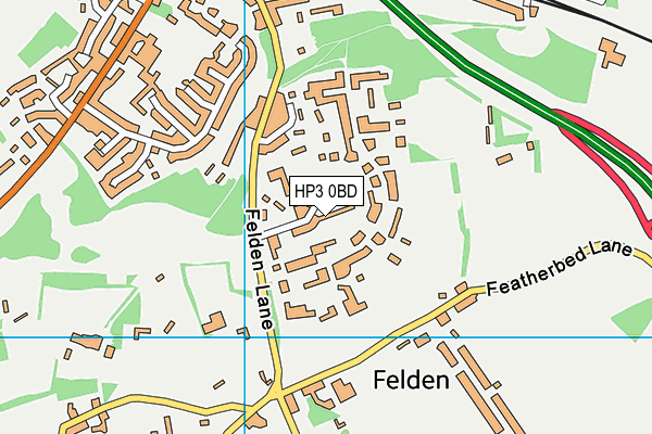 HP3 0BD map - OS VectorMap District (Ordnance Survey)
