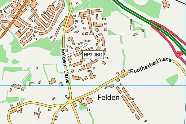 HP3 0BG map - OS VectorMap District (Ordnance Survey)