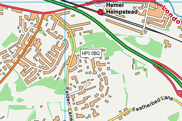 HP3 0BQ map - OS VectorMap District (Ordnance Survey)