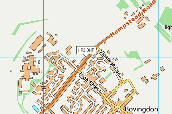 HP3 0HF map - OS VectorMap District (Ordnance Survey)