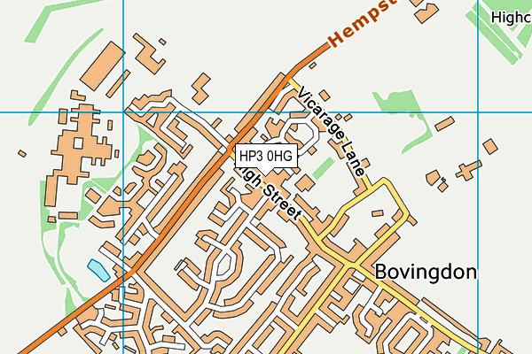 Map of BOVINGDON DRYCLEANERS LTD at district scale
