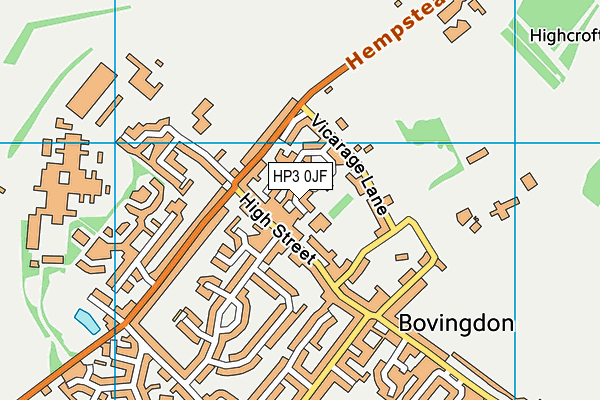HP3 0JF map - OS VectorMap District (Ordnance Survey)