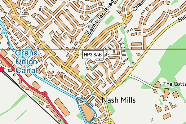 HP3 8AB map - OS VectorMap District (Ordnance Survey)