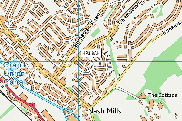 HP3 8AH map - OS VectorMap District (Ordnance Survey)