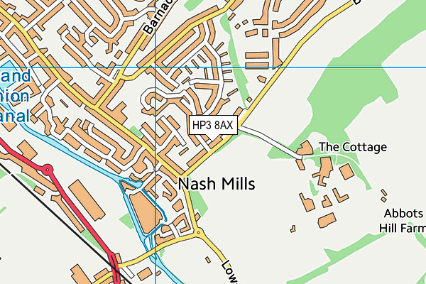 HP3 8AX map - OS VectorMap District (Ordnance Survey)