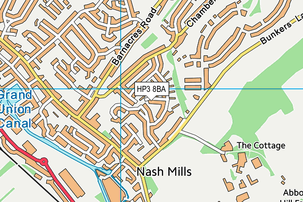 HP3 8BA map - OS VectorMap District (Ordnance Survey)