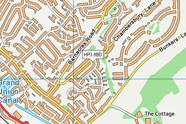 HP3 8BD map - OS VectorMap District (Ordnance Survey)