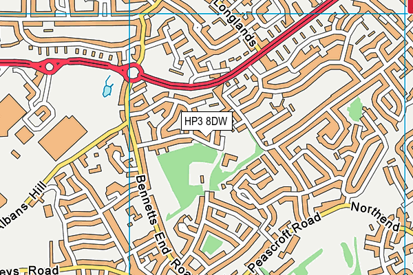 HP3 8DW map - OS VectorMap District (Ordnance Survey)