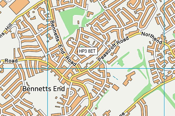 HP3 8ET map - OS VectorMap District (Ordnance Survey)
