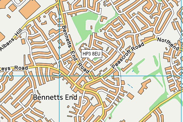 HP3 8EU map - OS VectorMap District (Ordnance Survey)
