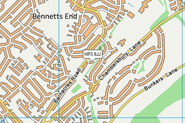 HP3 8JJ map - OS VectorMap District (Ordnance Survey)