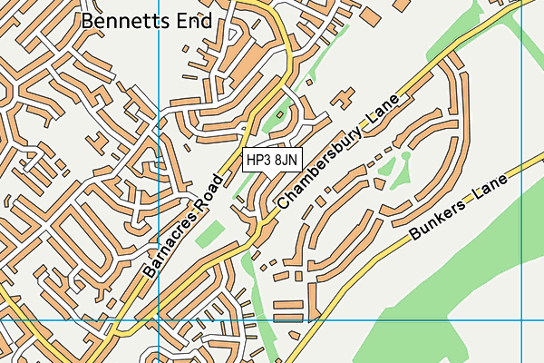 HP3 8JN map - OS VectorMap District (Ordnance Survey)