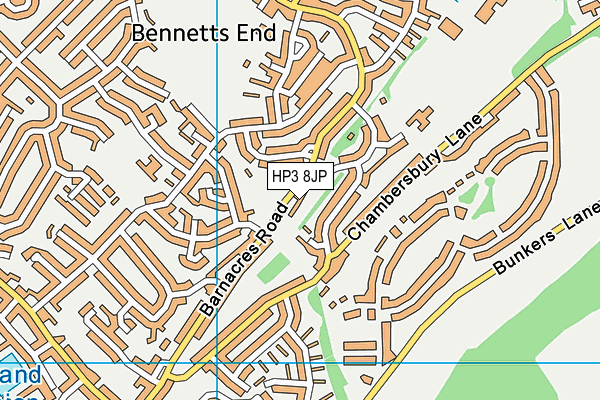 HP3 8JP map - OS VectorMap District (Ordnance Survey)