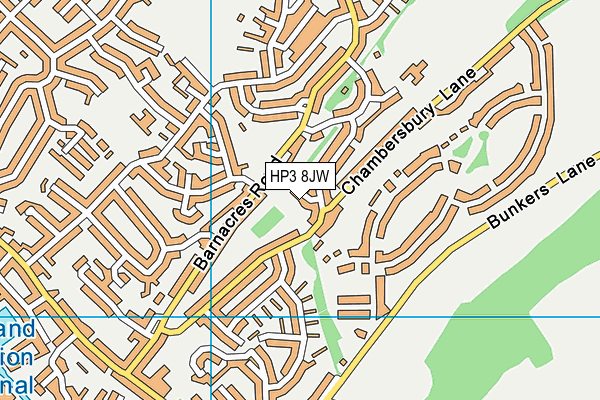 HP3 8JW map - OS VectorMap District (Ordnance Survey)