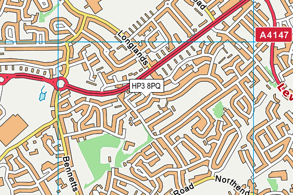 HP3 8PQ map - OS VectorMap District (Ordnance Survey)