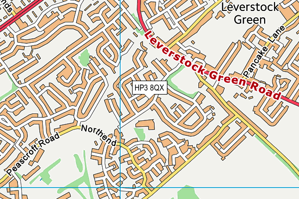 HP3 8QX map - OS VectorMap District (Ordnance Survey)