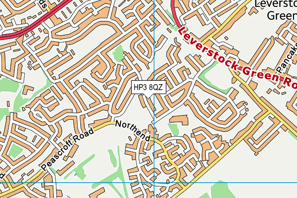 Leverstock Green Tennis Club map (HP3 8QZ) - OS VectorMap District (Ordnance Survey)