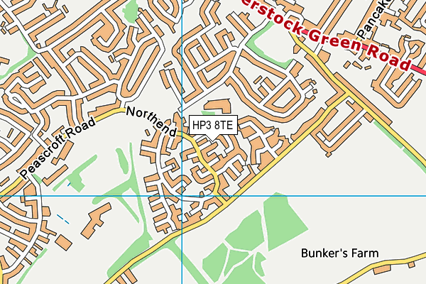 HP3 8TE map - OS VectorMap District (Ordnance Survey)