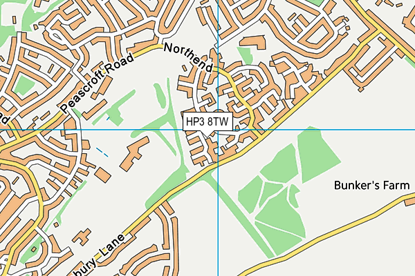 HP3 8TW map - OS VectorMap District (Ordnance Survey)