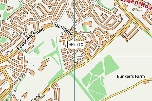 HP3 8TX map - OS VectorMap District (Ordnance Survey)