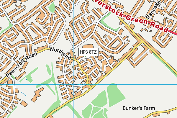 HP3 8TZ map - OS VectorMap District (Ordnance Survey)