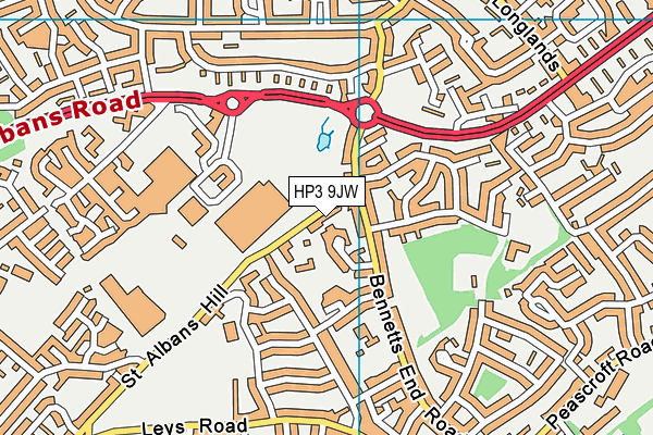 HP3 9JW map - OS VectorMap District (Ordnance Survey)