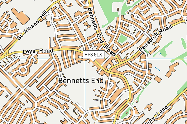 HP3 9LX map - OS VectorMap District (Ordnance Survey)