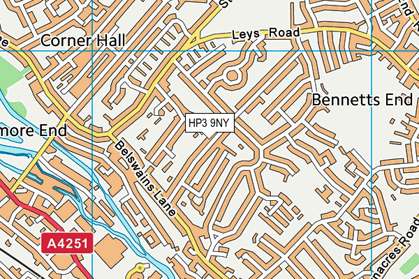 HP3 9NY map - OS VectorMap District (Ordnance Survey)